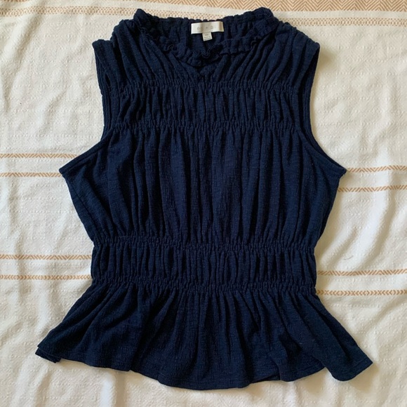 Eri + Ali Tops - Eri+Ali for Anthropologie Smocked Peplum Blouse Size XS